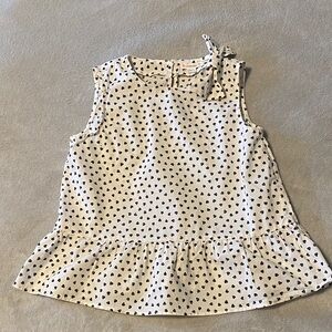 Crewcuts Black and White heart shape pattern Peplum Blouse size 8